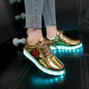 Tênis Led Chinelos USB iluminado krasovki tênis luminoso brilhante sapatos infantis crianças com tênis de sola leve para meninas meninos 230705