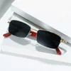 Fashion carti top sunglasses New half frame wood leg Sunglasses men's log Small Frame Women's optical glasses with original box