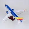 Diecast Model 1 85 Ölçek 47cm Uçak 737 700 B737 700 Uçak Güneybatı Havayolu W Işık ve Tekerlek Plastik Reçine Düzlemi Oyuncak 230705