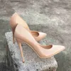 Обувь обувь Tikicup Solid Nude Patent Women's Legant Toe Slim High Heels Slide On Ol Свадебные туфли для свадебной вечеринки элегантные женские формальные насосы Z230710