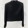 여자 재킷 러브 러브 버튼 꽃잎 엣지 양모 짧은 코트 2023 가을 작은 향기 스타일 블랙 탑 재킷