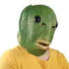 Party Maskers Volwassen Grappige Lelijke Groene Vis Masker Latex Cosplay Party Halloween Alien Hoofddeksels Party Horror Spoof Levert 230706