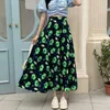 Rokken TIGENA Esthetische Bloemenprint Chiffon Lange Rok Voor Vrouwen 2023 Zomer Casual Vakantie Een Lijn Hoge Taille Maxi Vrouwelijke Koreaanse