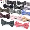 Bow Ties Striped Tie For Groom Fashion Cotton Men Women Shirt Knot Adjustable Adult Bowties Cravat Groomsmen Bowtie