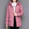 Femmes Trench Manteaux Femmes Manteau D'hiver Veste Belle Lâche Grande Taille Coton Rembourré Femelle Cap Détachable Chaud Vers Le Bas Parkas L-4XL