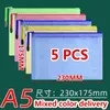 Materiali di archiviazione 5 pezzi Sacchetto di file colorato in plastica Cerniera portatile Scuola dell'ufficio A3A4A5A6 Cartella per appunti Carta per esami degli studenti 230706