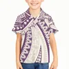 Camicie casual da uomo Tribale polinesiano Totem hawaiano Stampe tatuaggio Kid Boy Bambini Sciolto Traspirante Stampa 3d Trendy Cool Fashion