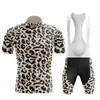 Racing Sets 2023 Sommer Leopard Print Herren Radfahren Kit Atmungsaktiv Schnell Trocknend Kurzen Ärmeln Set Mountainbike Kleidung