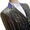 Herenpakken Blazers glanzende gestreepte lovertjes Sparkling Suit Jack Men Slim Fit Wedding Mens Stage Magic Singer Show Host Club Suit 230705