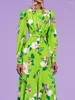 Robes décontractées robe femme 2023 Senior acétate Satin vert Floral fille tempérament taille Collection longue