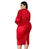 Arbetsklänningar Plus Size Kläder 5XL Tvådelad Set Dam Skjorta Och Kjol Satintyg Kontor Dam Elegant Festoutfit Partihandel Drop