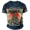남자 T 셔츠 빈티지 남성 오토바이 셔츠 3D 프린트 바이커 짧은 슬리브 남성용 트셔츠 스웨트 의류 라이더 Camiseta