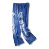 Calça de roupas casuais de grife Hellstar Studios estampa de lama azul calças casuais esportivas boca de sino Rock Hip hop