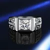 Cluster-Ringe HOYON 925 Sterling Silber Moissanit Ring Damen Verlobungsring D Farbe VVS Diamantschmuck mit GRA für Valentinstagsgeschenk