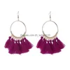 Dangle Chandelier New Ethnic Fringe Tassel Earrings Women Bohemian Big Big Hoop Long 성명서 Drop Female Jewelry G DHQTQ