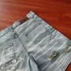 Designer Kort Mode Fritidskläder Hellstar Studios Denim Shorts Tvättade Heavy Duty Bärna Denim Fritidskläder Korta ärmar Rock Hiphop