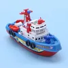 Barcos elétricos RC velocidade rápida luz musical barco elétrico de resgate marinho barco de combate a incêndio brinquedo para crianças 230705