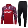 23 24 L. PAQUETA ANTONIO Training Wear Soccer Jerseys JOHNSON SCAMACCA INGS BOWEN BENRAHMA EMERSON Half Zip Football Shirt