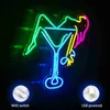 Neon Sign LED Light Sexy Woman Wine Glass Bar Home Bedroom Art Wedding Aesthetic Room Birthday Party Clue Wall Decorate USB HKD230706