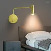 Kinkiety Nowoczesny styl Led Room Lights Swing Arm Light Pralnia Wystrój Czarny Armatura łazienkowa Niebieski