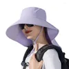 Chapeaux à large bord Safari Hat avec rabat de cou Filet de protection pour la pêche Randonnée Trou Drop