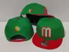 Neues Design Mexiko verstellbare Kappen Buchstabe M Hip Hop Hüte Baseball Caps Erwachsene Flat Peak für Männer Frauen freie Größe H2-7,6