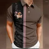 Herren-Poloshirts, modisches Polo-Streifenmuster, Straßen-Designer-Oberteile, T-Shirts, lockeres, übergroßes Hemd, Sommerkleidung, tägliche Freizeit, kurze Ärmel