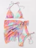 Zwemkleding voor dames Badpak Bikini Tie Dyed Three Piece Suit