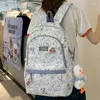 School Bags Cartoon Print Female Laptop College Packet Girl Travel Harajuku Book Backpack Lady Kawaii Graffiti Women SchoolBag