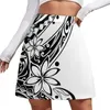 Skirts Polynesian Black And White Tribal Mini Skirt Night Club Women Luxury Clothes For Womens 2023