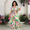 Women s Two Piece Pants CM YAYA Floral Printed Set Short Sleeve Tie Up Shirt and Wide Leg Loose 2023 Chic 2 Outfit Tracksuit 230705