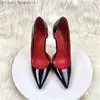 Dress Shoes Fashion New Trend Women's Black Leather Side Air Points Bottom Toes Women's High Heels Sexy Party Shoes Women's Dress Slender High Heels Pump Z230710