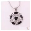 Pendant Necklaces Football Fans Sports Crystal Rhinestone Soccer Charm Snake Chains For Women Men S Fashion Drop Delivery Jewelry Pen Dhicz