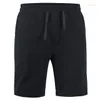 Shorts pour hommes 2023 coton lin et pantalon été respirant couleur unie Fitness Street Wear