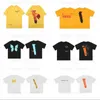 Moda para hombre Diseñador Camisa Amigo Hombres Mujeres Manga corta Estilo Hip Hop Negro Blanco Amarillo Camisetas Tamaño