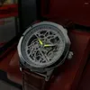 Bilek saatleri moda robotik saat erkekleri relogio maskulino golden otomatik içi boş klasik su geçirmez saat Montre Homme