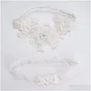 Jarretière De Mariée Blanc Dentelle Fleur Y Strass Perles Jambe Ceinture Romantique Cuisse Jarretière Anneau Pour Les Femmes Mariée Accessoires Drop D Dhzl1