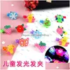 Hair Accessories Luminous Cartoon Hairpin Fashion Christmas Childrens Led Flash Bobby Pin Toy Gifts Night Light Kids Girls Mini Part Dhz8Z