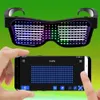 Bluetooth LED LED personalizable Gafas para bares Dynamic Flashing Farty Music Festival Halloween USB recargable 6644569