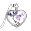 Pendant Necklaces Fashion Dried Flowers Plant Specimen Bottle Glass Love Heart Pendants For Women Locket Party Jewelry Drop Delivery Dhvuv