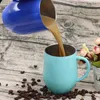 12 oz kaffemugg Äggskalsmugg dubbel vakuummugg i rostfritt stål med handtag för utomhusbruk