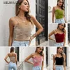 DIY Tanks Camis Spaghetti Strap Débardeurs Velvet Halter Crop Tops Femmes Sans Manches Camis Y2k Vêtements Solid Skinny Basic Streetwear Solid Tops J230706