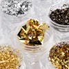 Nail Glitter 7 Boxes Aluminum Nail Flakes Foils Set Gold Silver Irregular Paillette Nail Art Sequins Decorations Glitter Sticker for Manicure 230705