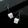 Boucles d'oreilles pendantes drôle rouleau papier cuir goutte collier créatif toilette pour femme fille personnalité bijoux