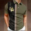 Herren-Poloshirts, modisches Polo-Streifenmuster, Straßen-Designer-Oberteile, T-Shirts, lockeres, übergroßes Hemd, Sommerkleidung, tägliche Freizeit, kurze Ärmel