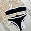 Brevtryck bikini kort set thongs mode strand bh party sexig push up bandage baddräkt badkläder kvinnor badkläder vackra färger ch