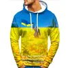 Hommes Hoodies Ukraine Drapeau 3D À Capuche Hommes Brave Soldat Imprimer Sweat Unisexe Pull Casual Mode Veste Vêtements