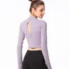 Actieve Shirts Lente Halve Rits Vrouwen Yoga Korte Stijl Lange Mouw Droog Snel Sport T-shirt Sexy Back Hollow Running