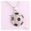 Pendant Necklaces Football Fans Sports Crystal Rhinestone Soccer Charm Snake Chains For Women Men S Fashion Drop Delivery Jewelry Pen Dhicz