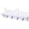 Decorative Objects Figurines Creative Keychain Organizer Sweet Home Wall Mounted Rack Door Hanger Hook Storage for Coat Hat Clothes Key White p230705